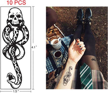 10 Pcs Magic Mantra Snake Skull Dark Mark Death Eater Temporary Halloween Cosplay Tattoo Accessories