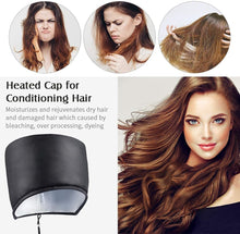 Hair Cap Treatment Steamer for Deep Conditioning - Thermal Hot Head Heat Hat Electric for Afro Hair Spa Care Home Use with 2 Mode/Black (UK Plug)