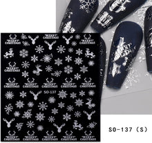 10 Sheets Christmas Nail Art Stickers Decals Self-Adhesive Gold Silver Snowflakes Winter Nail Supplies Nail Art Design Decoration Accessories