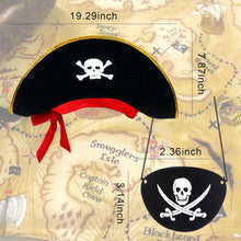 iwiio Pirate Accessories Pirate Hat and Pirate Eye Patch Halloween Pirate Captain Dress Up Pirate Hat Adult Kids for Pirate Party Cosplay