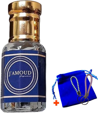 Luxury Premium Quality Long Lasting Oud Fragrance Oil  6ml Alcohol- Free Musk Attar Perfume by J'amoud Fragrances Includes Velvet Pouch and Keyring (Black Queen, 6)