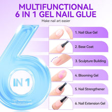 Gelike ec Gel Nail Glue: 6 in 1 UV Nails Glue Extra Strong for Clear Nail Tips 8ML Technological Brush On Nail Glue for Broken False Nails, MUST DRY UNDER NAIL LAMP