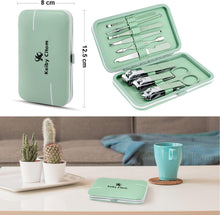 Manicure Set 10pcs Professional Nail Clippers Kit Pedicure Care Tools-Stainless Steel Grooming Tools for Travel (Green)