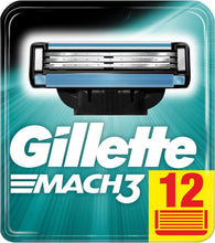 Gillette Mach3 razor blades for men, 12 pieces