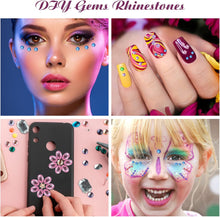 9 Sheets Self Adhesive Face Gems for Festivals Face Diamonds Stick on Makeup Gems Rhinestone for Nail Eye Arm Body Nail Art Waterproof Stickers DIY Decoration Wedding Party for Women Girls Kids