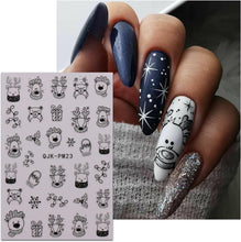 JMEOWIO 10 Sheets Christmas Nail Art Stickers Decals Self-Adhesive Snowflake Line Xmas Winter Holiday Nail Supplies Nail Art Design Decoration Accessories