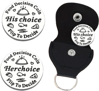 Funny Food Decider Coin,Double-Side Food Decision Maker Gifts Wedding Gifts for Him Her Husband Wife Anniversary Date Night Game for Couple Boyfriend Girlfriend