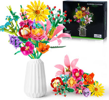 756 PCS Flower Bouquet Building Sets - 11 Kinds of Building Block Flowers, Botanical Collection Crafts Set for Home Office Decoration, Valentines Day for Adults Girl