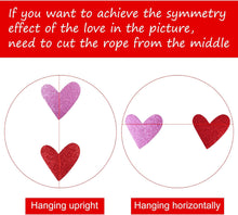 ELECLAND 5 Pcs Valentine's Day Decorations 4 Pcs Glitter Valentine's Day Banner with Happy Valentine's Day Cake Topper Valentines Day Garland for Party Anniversary Wedding Engagement Bridal Shower