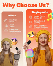 Kids Karaoke Machine 2 Microphones: Gift for Girls Boys Kids Birthday Present - Mini Karaoke Machine with Karaoke Wireless Microphones - Portable Music Speaker Toy for Ages 3-12 Children - Pink 2 Mics