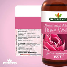 Natures Aid Premium Strength Traditional Rose Water, 150ml (Ingredients : Aqua , Alcohol, Rose Oil)