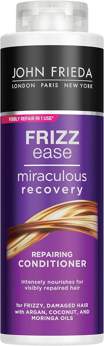 John Frieda Frizz Ease Miraculous Recovery Conditioner 500ml, Smoothing Conditioner for Dry, Distressed Hair, Anti-Frizz Conditioner