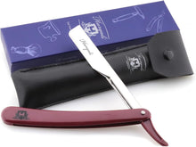 Haryali London Cut Throat Razor - Professional Cut Throat Razor Kit with Blades - Wooden Shaving Razor Cut Throat  Leather Pouch as a Protective Case  Sustainable Throat Cut Razor, Maroon