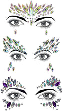 Jinpojun 3 Pack Face Gems for Festivals, Face Glitter Self-Adhesive, Body Temporary Tattoos, Crystals Face Jewels Glitter Stickers for Festivals, Parties and Special Events