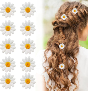 Daisy Hair Clips, Flower Hair Pins Daisy Hair Accessories Flower Hair Clips Braids Bride Hair Clip Hair Decoration for Women Girls(10pcs)