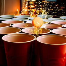 Cieex Beer Pong Set Include 1 Beer Pong Table Mat Party Plastic Cups (15 Blue & 15 Red) 8 Ping Pong Balls Fun Adult Drinking Game for Party Festivals Tournaments BBQ