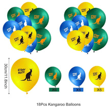 Jc.upin 5M Australian Flag Bunting Banner by 20 Pcs Small Australian Flags,18Pcs Kangaroo Balloons Australia Day Balloons and Silvery Grey Ribbons for Australian Party Decorations,Baby Shower Party