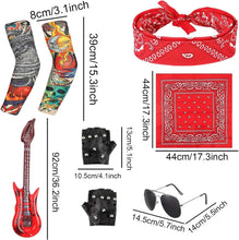 KBCYRT 7pcs Punk Accessories, Rockstar Fancy Dress, Rock Star Fancy Dress Adults, Rock Star Fancy Dress Kids, Rockstar Fancy Dress Kids, Kids Rockstar Costume, for Women Men Halloween 80s Disco Party