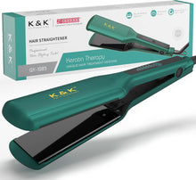 K&K 2.24 Inch Extra Wide Plate Hair Straighteners, Nano Ceramic Tourmaline Coating Plate, Titanium Smooth Flat Iron for Women Keratin Treatment, 5-Speed Temperature Control, 232 C, UK Plug