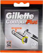 Gillette Contour Plus Razor Blades Men, Pack of 10 Razor Blade Refills with Lubrastrip & Comfort System