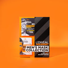 L'Oral Men Expert - Gift Set for Men - Men's Mask Collection - Contains 4 Men Expert Charcoal & Hydra Energetic Sheet Masks