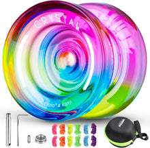 MAGICYOYO Responsive Yoyo for Kids, Professional Dual Purpose Yoyo for Advanced, Crystal Gradient Yoyo K2 with Replacement Unresponsive Yoyo Bearing+ 12 Yoyo Strings + Yo Yo Bag + Removing Tool +Axle