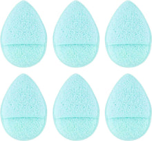 6Pcs Face Cleaning Puff Droplet Flat Puff Wet Dry Cleaning Puff Makeup Remover Sponge Reusable Facial Exfoliating Puff for Makeup Remover, Facial Cleansing(Blue)