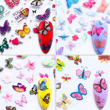 Kalolary 10 Sheets Butterfly Nail Art Foil Transfer Stickers Decals Flower Nail Foil Adhesive Stickers Starry Sky Manicure Transfer Tips Nail Art DIY Decoration Accessories Kit for Women