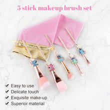 [5 Pcs] Stitch Makeup Brush Set,Lilo and Stitch Gifts Cosmetic Brushes for Powder Eyeshadow Blushes Lips, Portable Kawaii Makeup Brush Set, Stitch Gifts for Girl Women