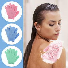 Molain 3 Pairs Exfoliating Gloves Body Scrubber Bath Washcloths Scrubs Exfoliation Mitt for Shower Spa Massage Dead Skin Cell Remover Bath Accessories Loofah Towels (Pink, green,blue)