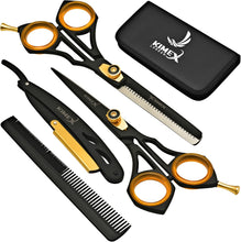 KIMEX LONDON Professional Hairdressing Scissors Set -Thinning Scissor - Japanese Barber Scissors - Stainless Steel Hair Scissors  Hairdressers Scissors UK - Comb - Leather Cover - 6.5 in.