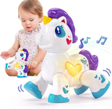 hahaland Unicorn Toys for 1 Year Old Girl, Montessori Toys for 1 Year Old Girl Musical Light up Kid Girl Interactive Travel Toys Baby Toys 12-18 Months 1+ Year Old Girl Birthday Gifts