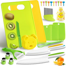 Mactoou Kids Kitchen Knives, 27 Pieces Kids Knife for Real Cooking, Toddler Safe Knives Set with Plastic Knife, Crinkle Cutter for 2 3 4 5 6 7 8 9 10+ Year Old Boys Girls