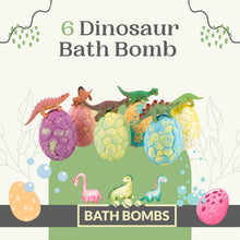 Dinosaur Bath Bomb Set - 6PC Fizzy Bath Bombs with Surprise Dino Toys - Kids' Natural Essential Oil Bath Time Adventure, Fun Bath time, Bubble Bath, Great Gift for Boys and Girls, 100% Child Safe