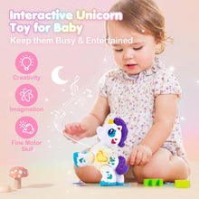hahaland Unicorn Toys for 1 Year Old Girl, Montessori Toys for 1 Year Old Girl Musical Light up Kid Girl Interactive Travel Toys Baby Toys 12-18 Months 1+ Year Old Girl Birthday Gifts