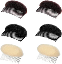 PMELCXD 6 Pieces Bump It Up Volume Hair Base Set Sponge Styling Insert Braid Tool Hair Bump Up Comb Clip Bun Hair Pad Accessories for Women Girls DIY Hairstyle