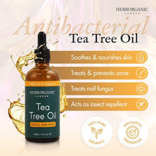 HerbOrganic Anti-bacterial Tea Tree Oil  100 ml  Organic  Antiseptic  For Acne and Redness of Skin  For Pimples and Nail Fungus  Aromatherapy