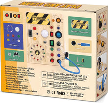 Konijiwa Toddler Toys Montessori Busy Board Toys for 1 2 3 Year old Boys Girls Wooden ToyS with With 10 Switches and 23 LED Lights Switch toy Sensory Learning Toys 1 2 Year old Baby Girls Boys Gifts