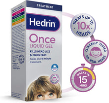 Hedrin Once Liquid Gel, Head Lice Treatment, Kills Headlice and Eggs in 15 Minutes, 10 x Treatments, Clear, 250 ml