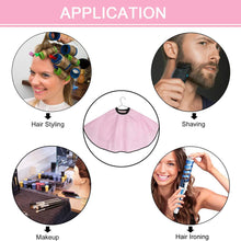 Noverlife Pink Makeup Cape, Shortie Comb-Out Beard Shaving Cape, Beauty Salon Styling Bib for Client, Barber Shop Shampoo Cloth Makeover Shawl for Cosmetic Artist Beautician Hairdresser