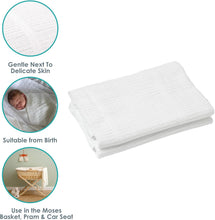 Clair de Lune Soft Cotton Cellular Baby Pram Blanket 90 x 70 cm (White)