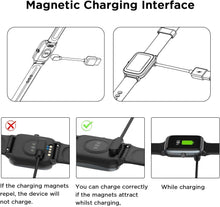 Compatible with Donerton Smartwatch Charger, Giaogor Magnetic USB Charging Cable Replacement Charger for Donerton P22/Popglory Smartwatch/CanMixs, feifuns, kalinco P22 1.4'' smartwatch (Black)