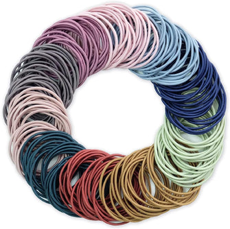 Hanyousheng Elastic Hair Bands, Hair Ties, 200 PCS Ponytail Holders Hair Tie, 2mm Elastic Hair Ties Ponytail Holders, Hair Bands Hair Bobbles for Women Girls (Multicolor)