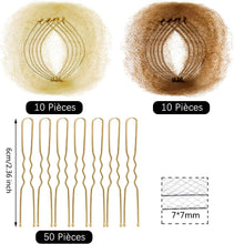 Hair Nets for Buns,Ballet Hair Net for Girls Women,20 Pcs Invisible Hair Bun Net and 50 Pcs U Shape Hair Pins for Ballet Dancer Nurse,Hairnets for Work,Foodservice,Cook(Beige & Gold)