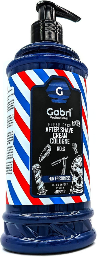 Gabri professional after shave cream cologne 400ml for freshness pump dispenser