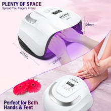 LED UV Nail Lamp, NAILGIRLS 168W Fast UV light for Gel Nail Polish, Professional Curing Lamp with 4 Timer Setting Auto Sensor, Nail Dryer for Fingernail and Toenail Home Salon Use, Nail Art Tools