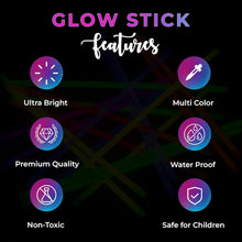 15pcs Premium 8 Inch Glow Sticks With Connectors To Make Neon Necklace Wrist Band Bracelets, Party Favours, Party Bag Fillers for Kids - Party Accessories, Long-lasting Glow Sticks for Children