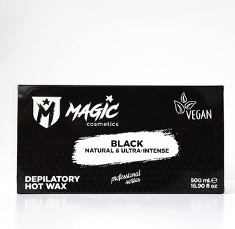 Magic Cosmetics Professional Block Hard Wax 500g  Painless Hair Removal of Full Body and Face  Vegan  100% Natural Less Pain Wax  for Women and Men  BLACK