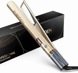 FURIDEN PRO Hair Straighteners for Women, Hair Straighteners and Curlers in One, Hair Multi Styler Tools, No Frizz  Long-Lasting Finish(Gold)