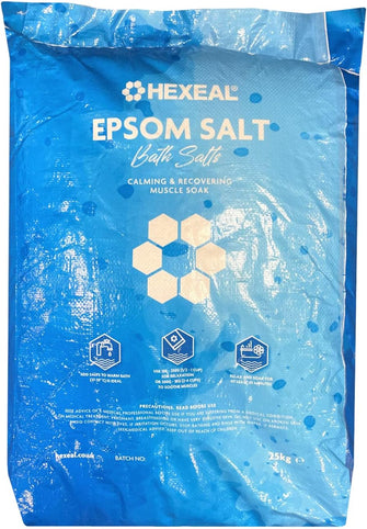 Hexeal EPSOM SALT  25kg Bag  Food Grade  Magnesium Sulphate